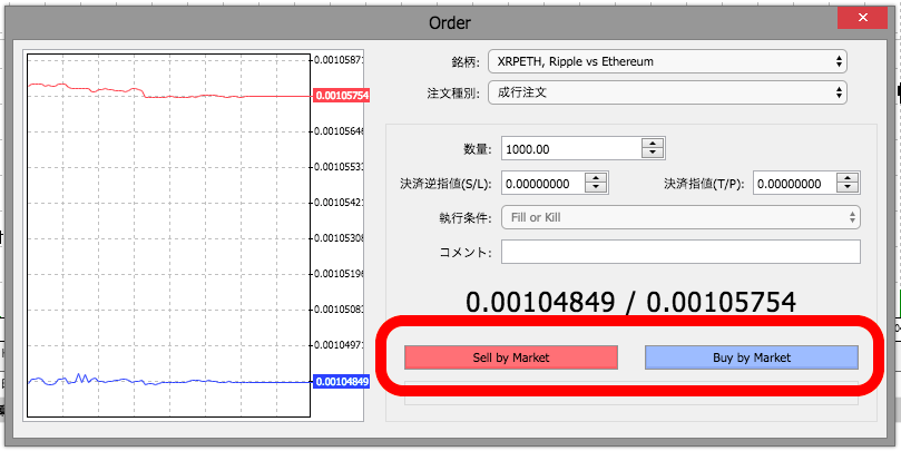 クリプトGT「MetaTrader5ウェブプラットフォーム」で成行注文をする方法③